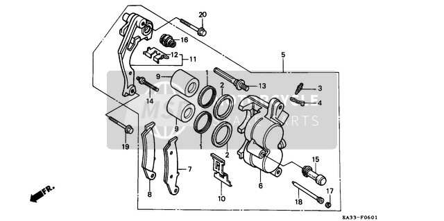 Honda CR125R 1987 Front Brake Caliper (2) for a 1987 Honda CR125R